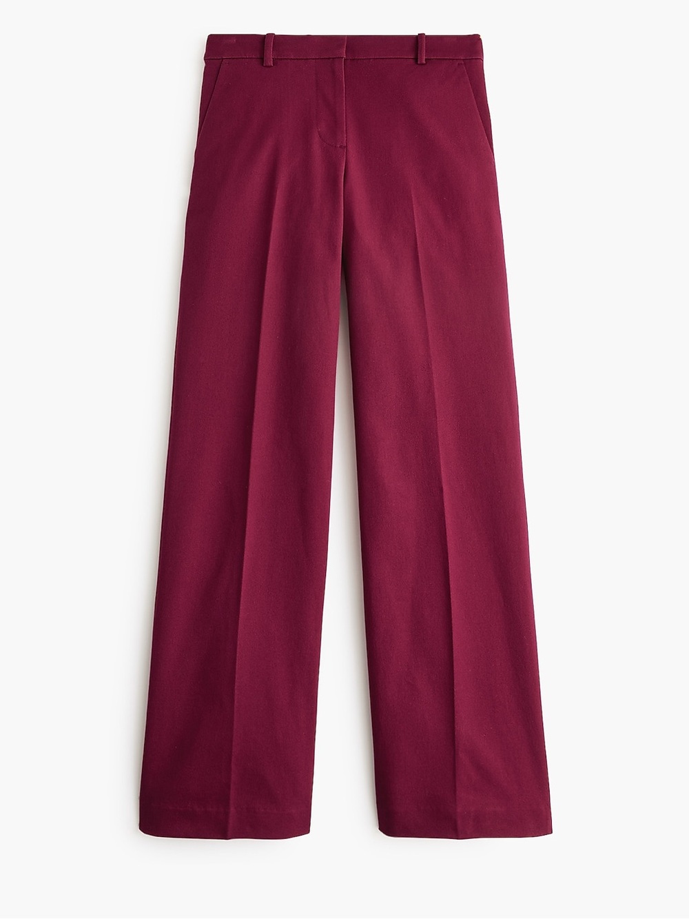 J. Crew Remy Wide-Leg Pants in Deep Burgundy/Maroon